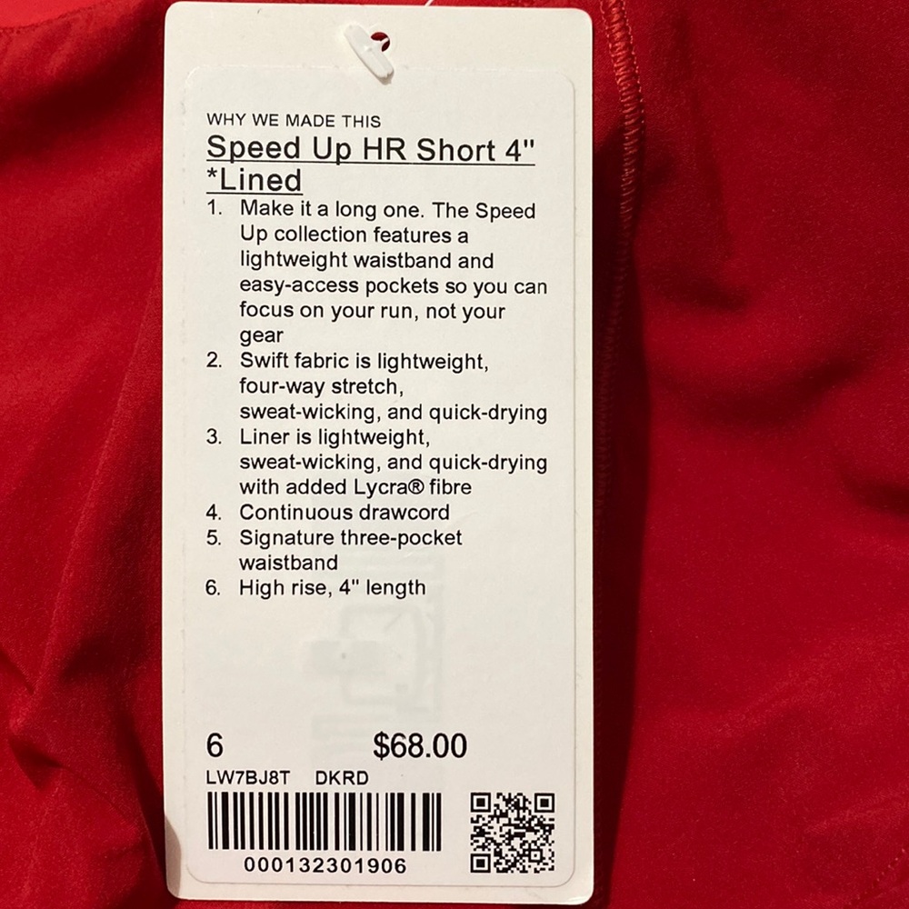 Lululemon Speed Up HR Short 4” Lined Dark Red - Picture 2 of 7